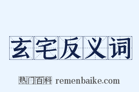 玄宅反义词是什么意思的图片